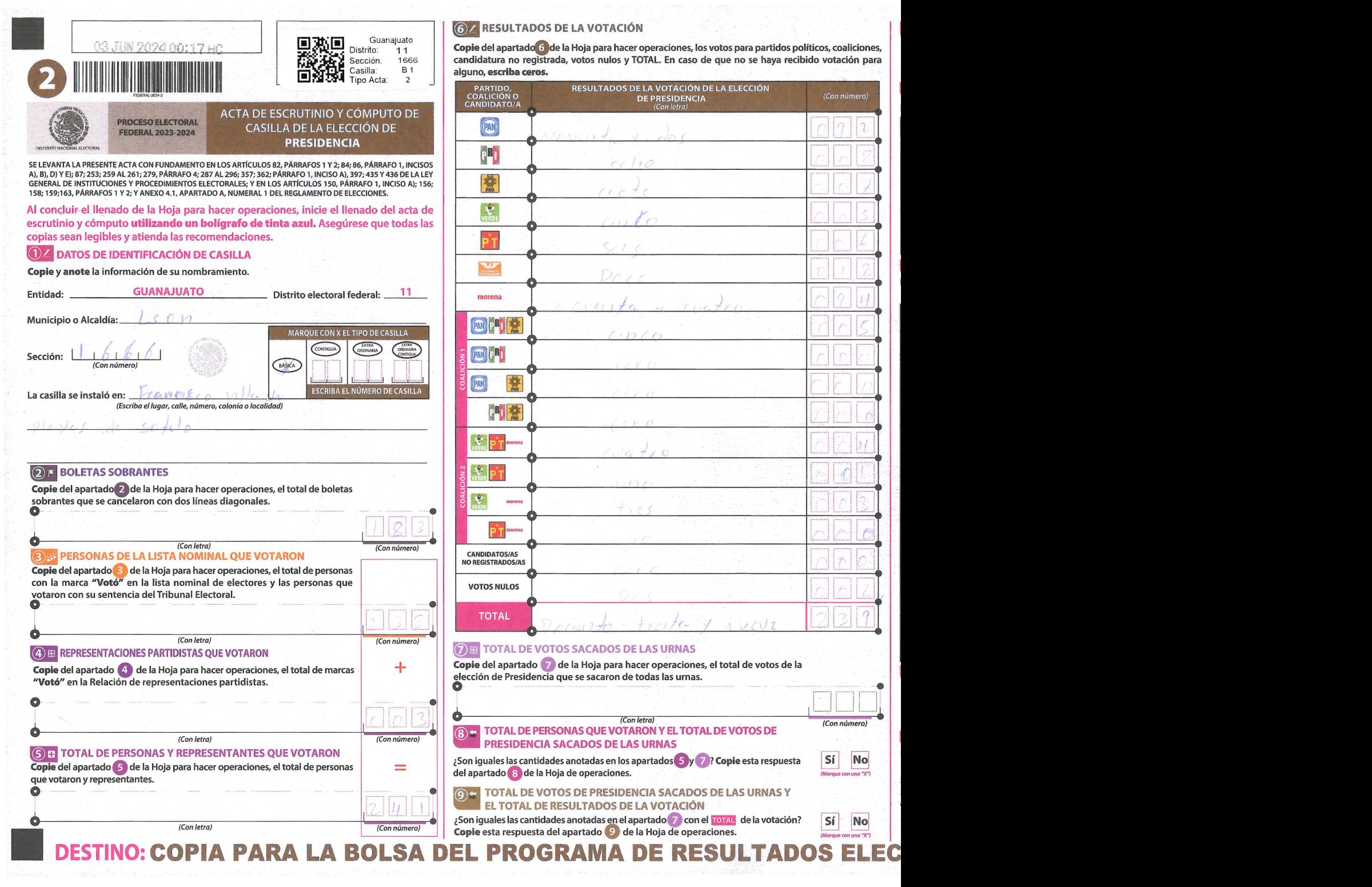 Privacy-masked page of form 111666B0100