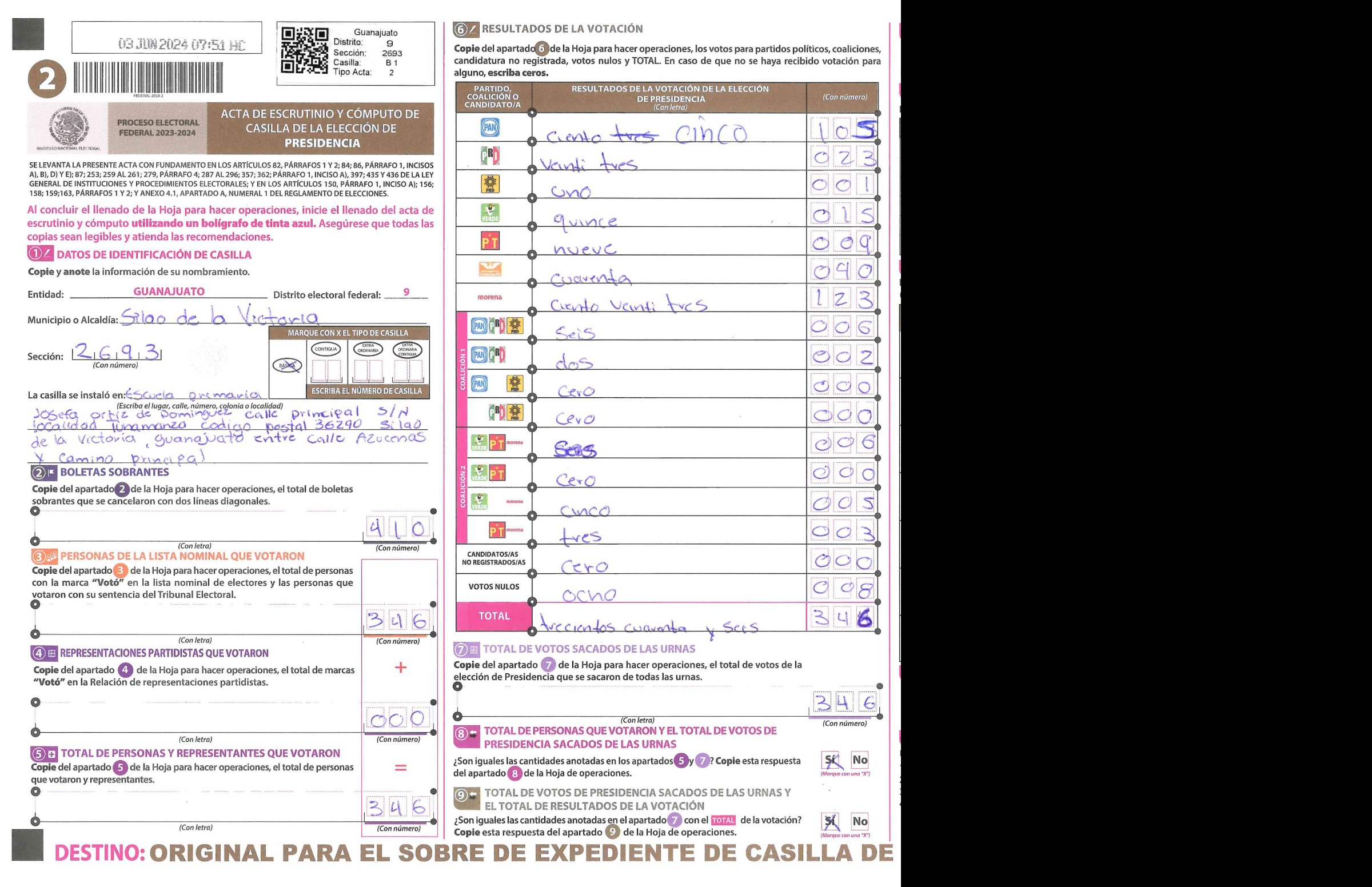 Privacy-masked page of form 112693B0100