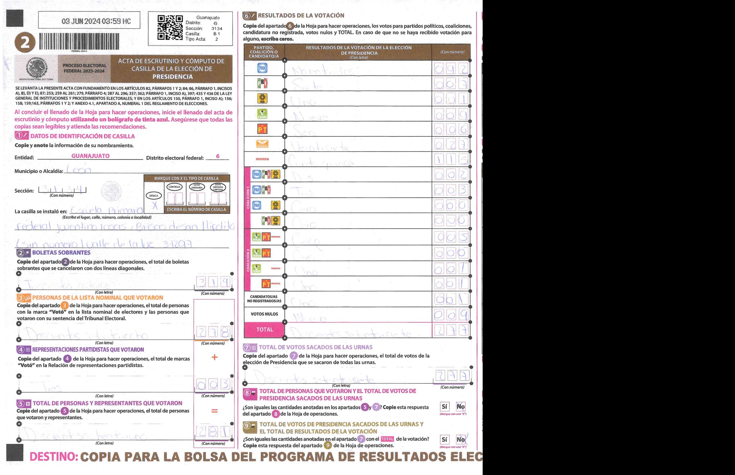 Privacy-masked page of form 113134B0100