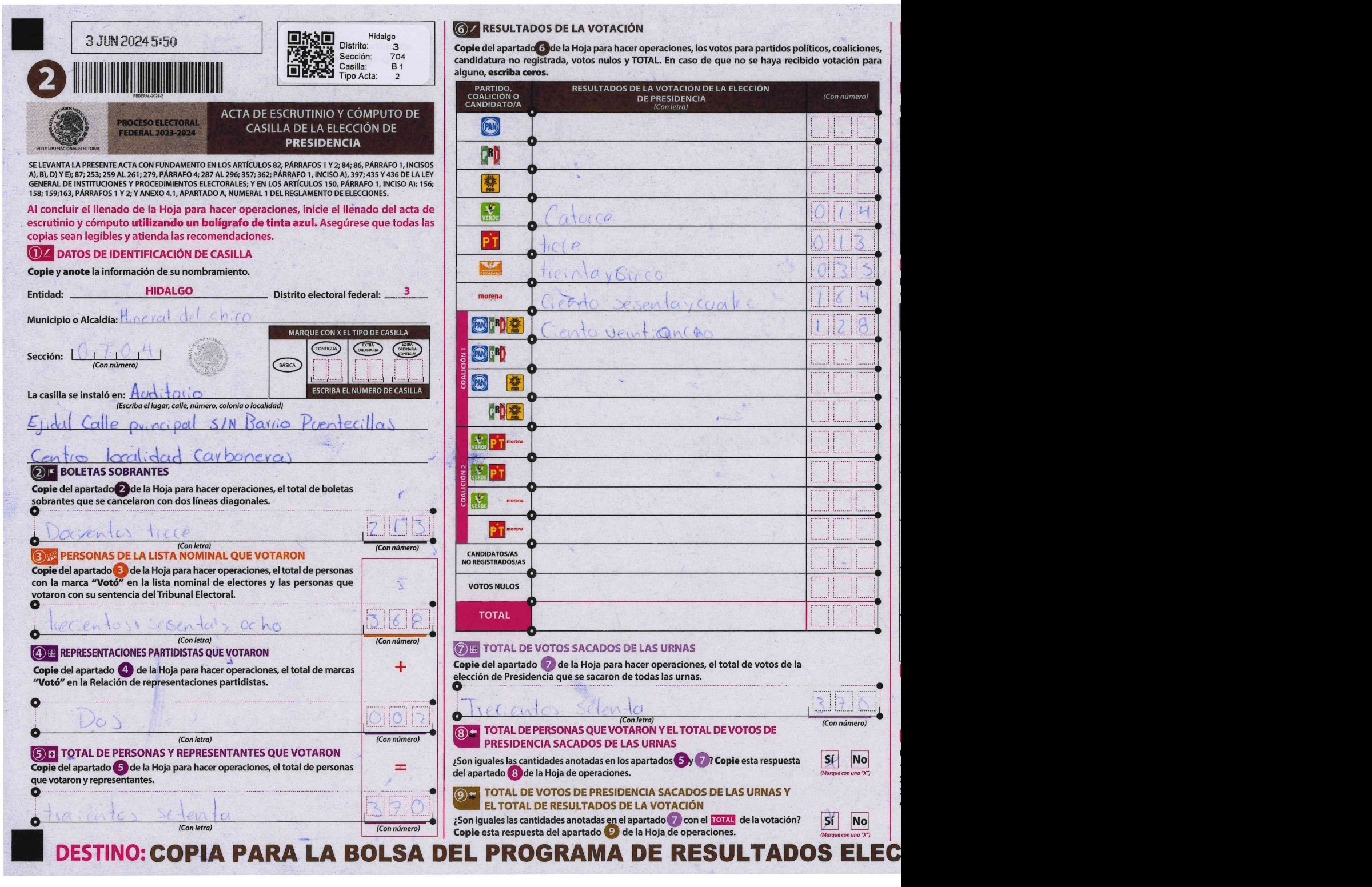 Privacy-masked page of form 130704B0100