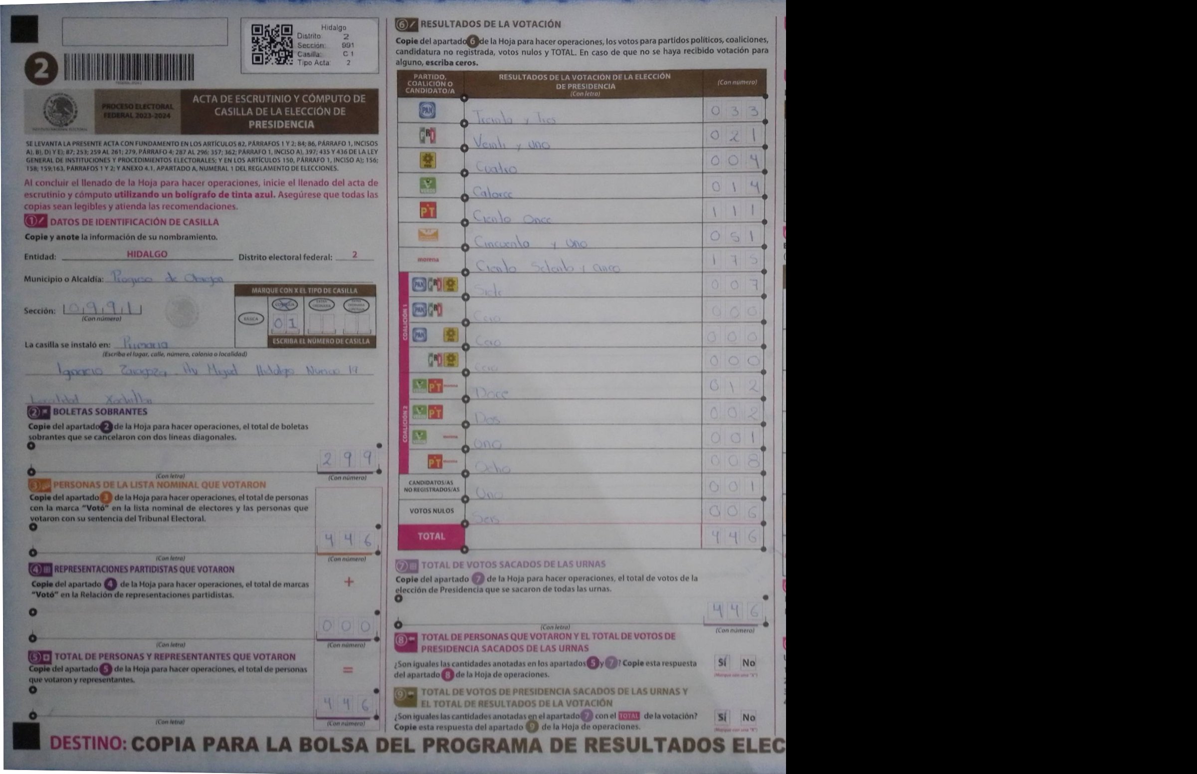 Privacy-masked page of form 130991C0100