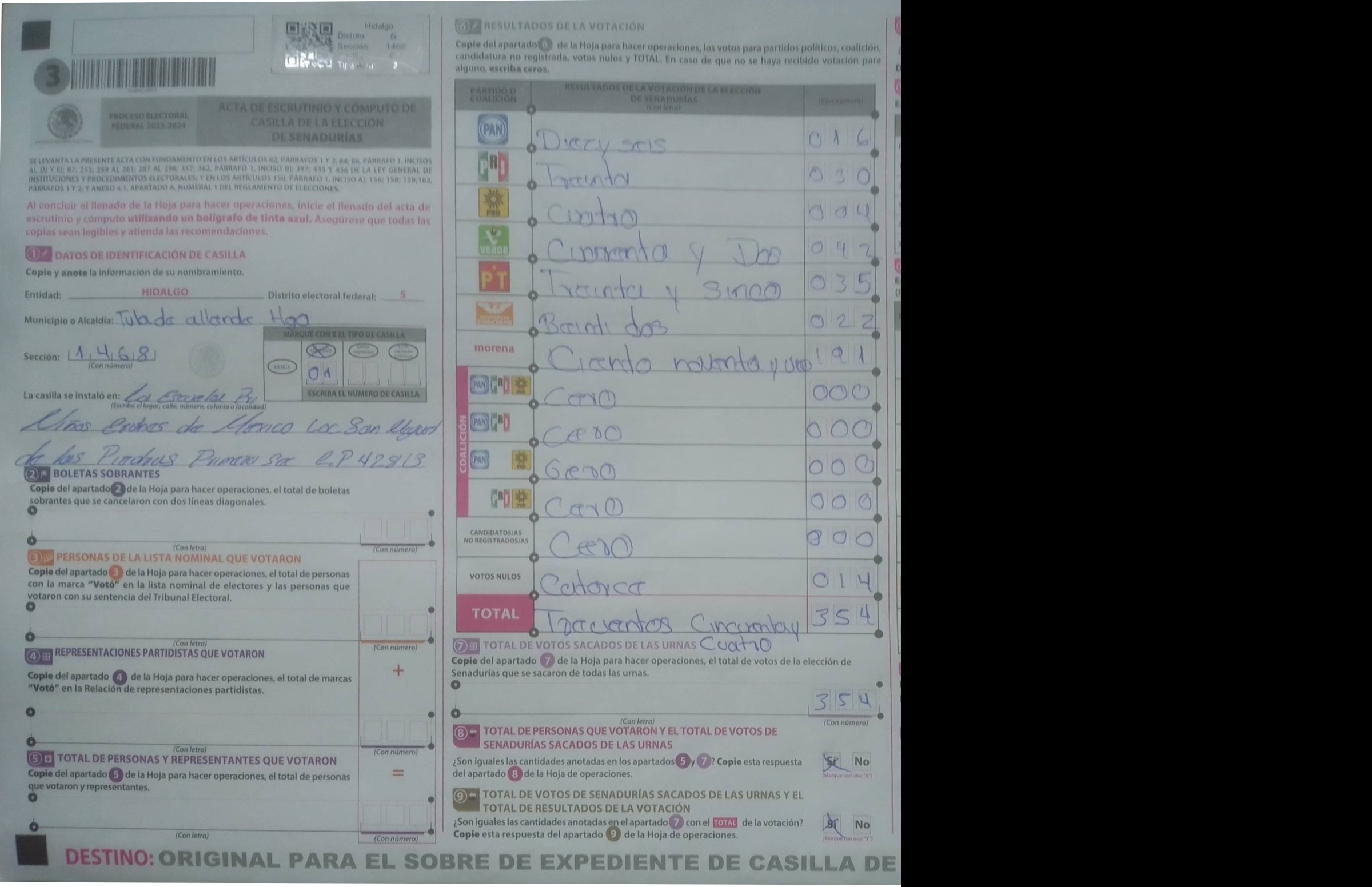 Privacy-masked page of form 131468C0100