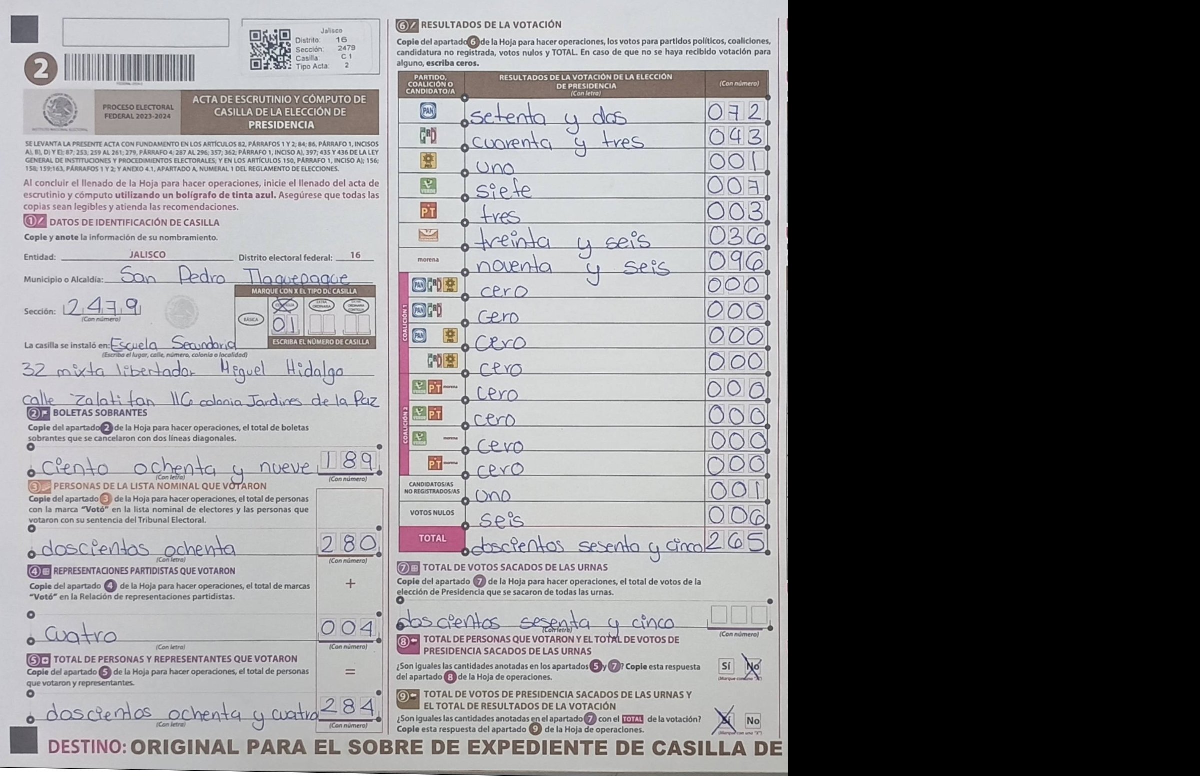 Privacy-masked page of form 142479C0100