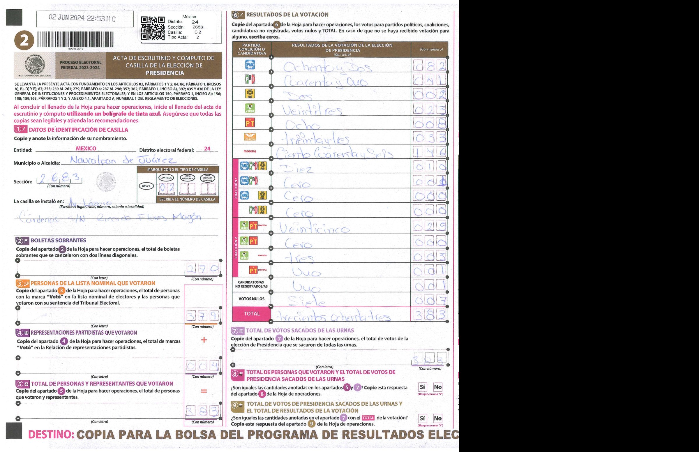 Privacy-masked page of form 152683C0200