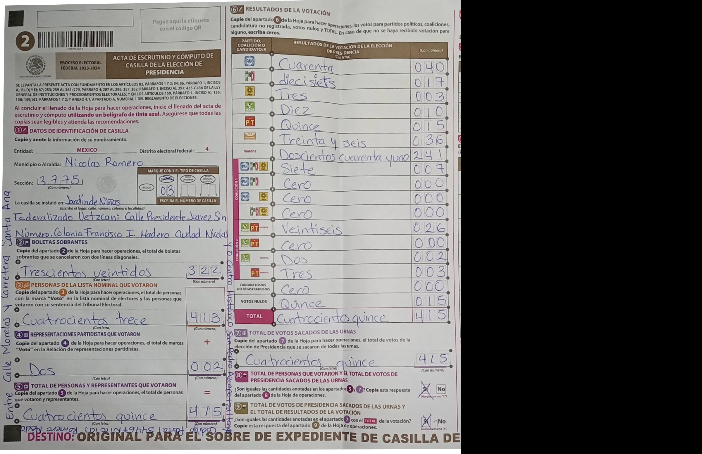 Privacy-masked page of form 153775C0300
