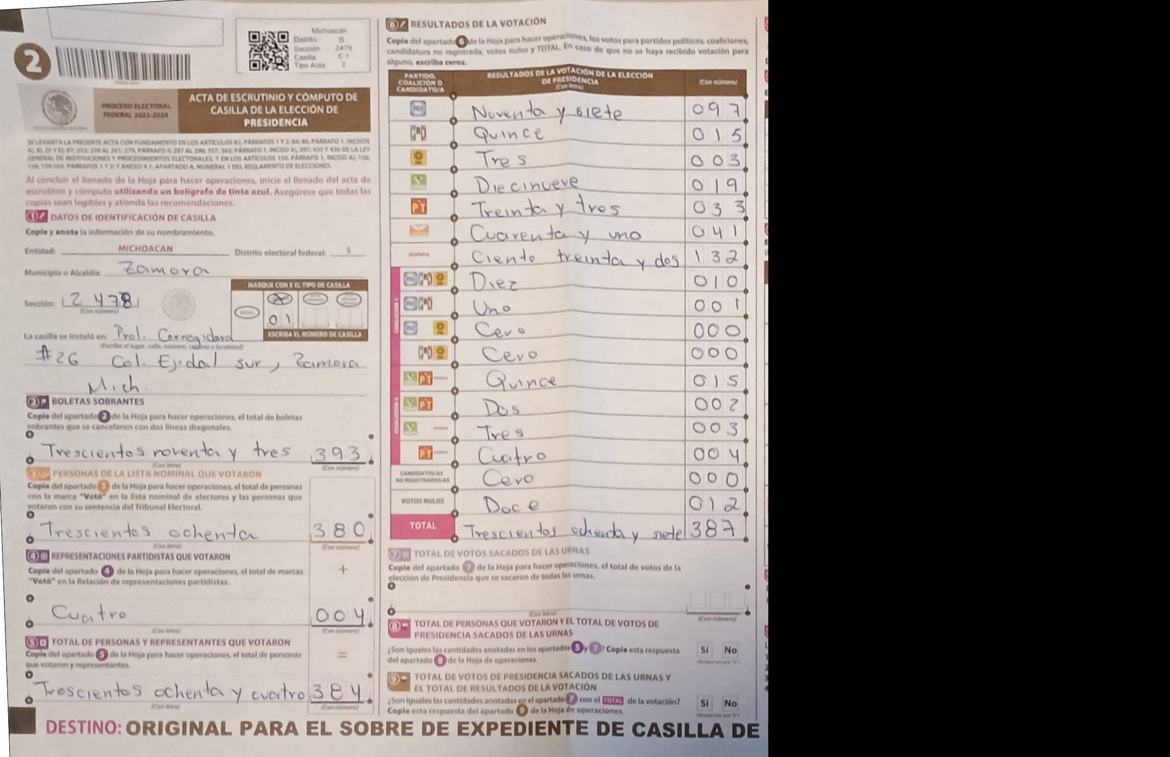 Privacy-masked page of form 162478C0100