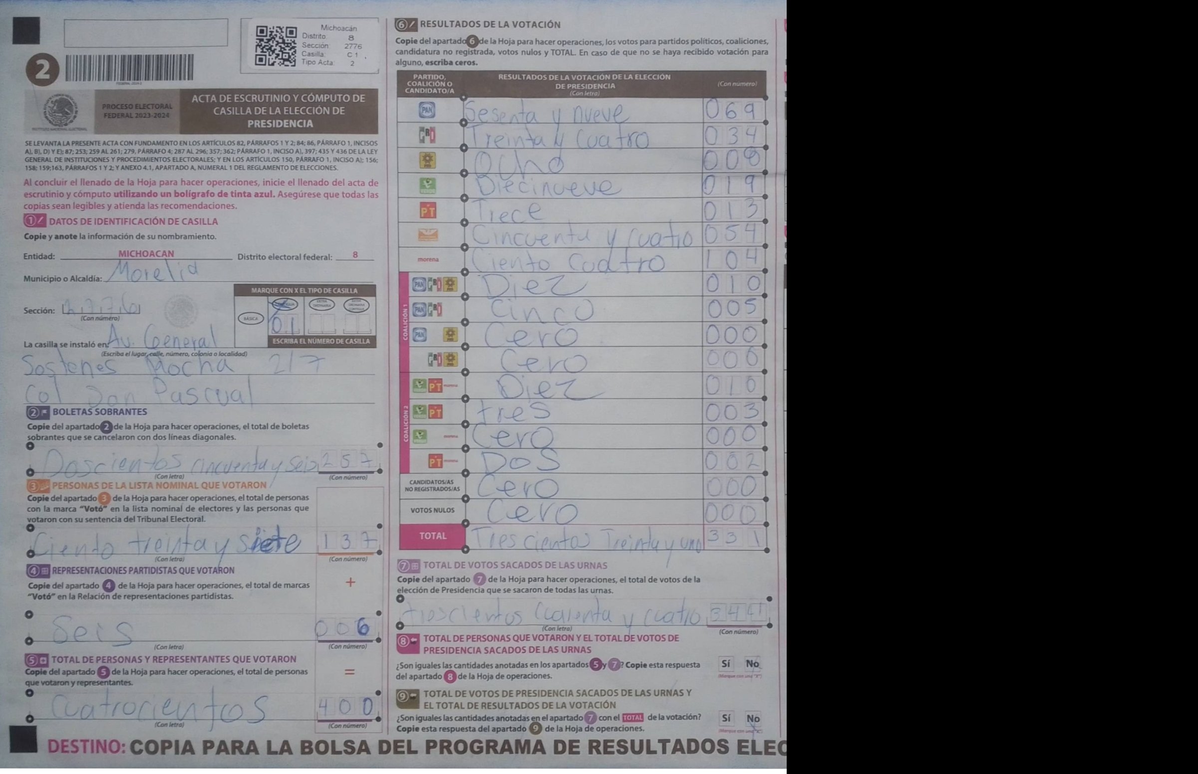 Privacy-masked page of form 162776C0100