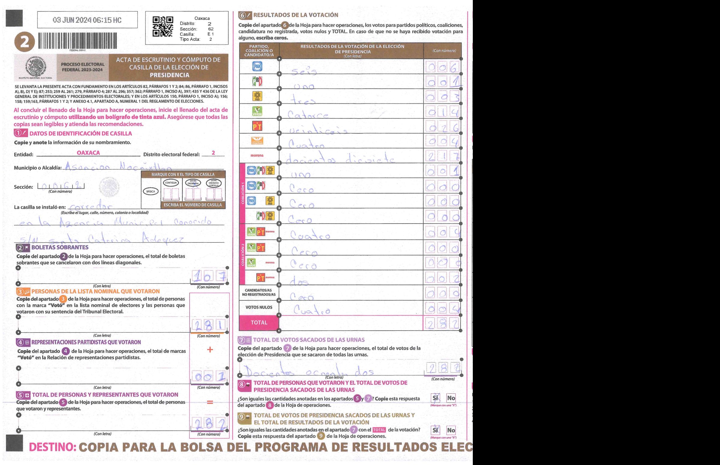 Privacy-masked page of form 200062E0100