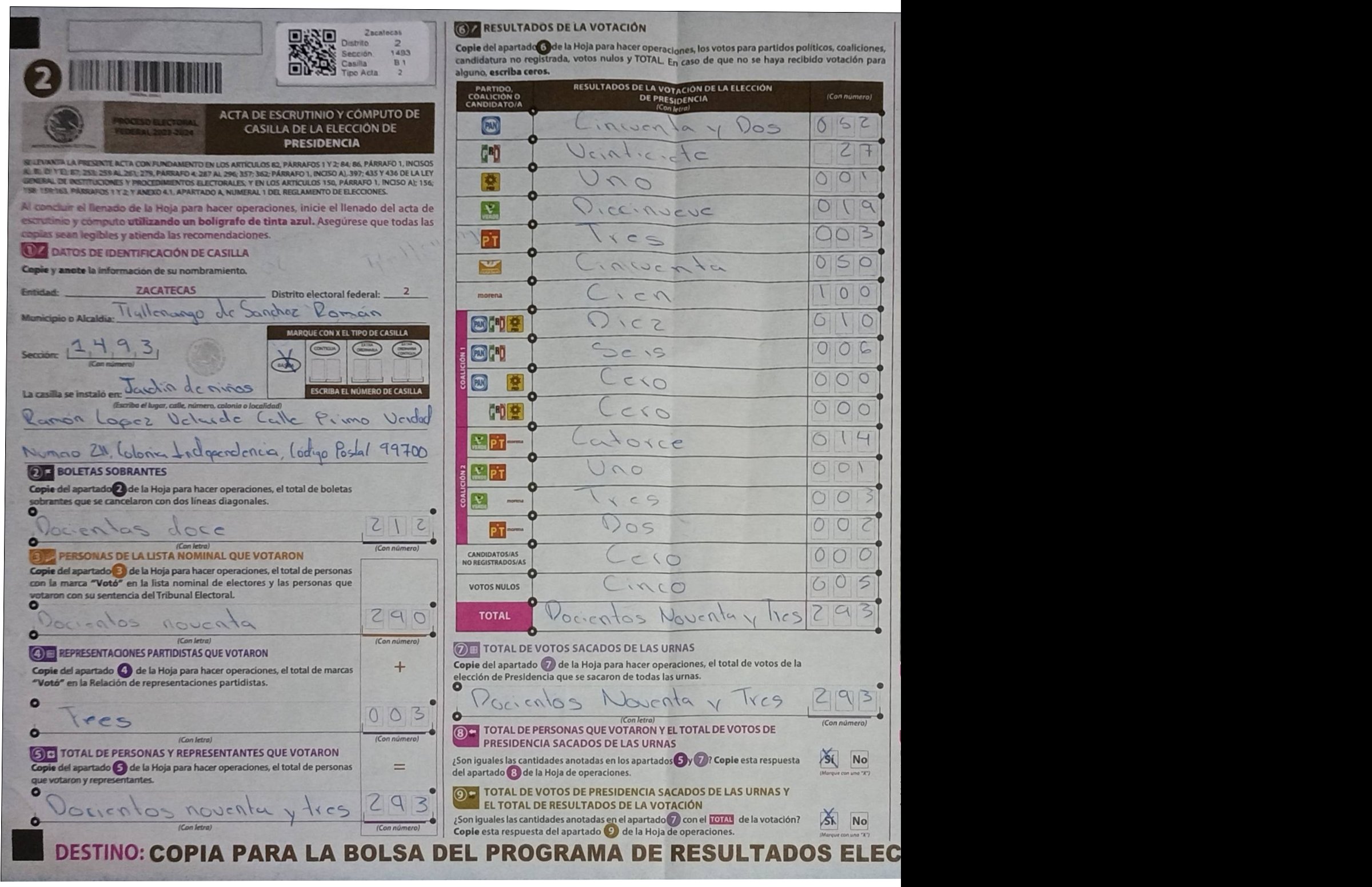Privacy-masked page of form 321493B0100